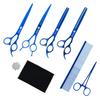 Petpost Dog Grooming Scissor Set Razor Sharp Pet Styling Kit with Curved Shears Dematting Comb Highest Quality 6CR13 Steel Construction 7inch 6 Piece