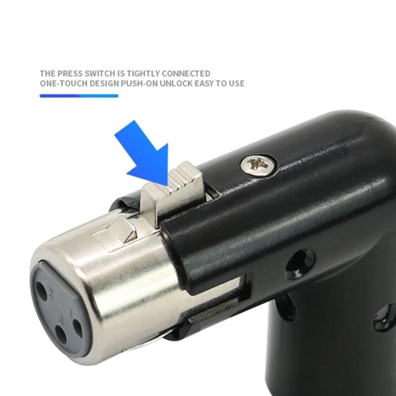3Pin Male to Female Right Angled Microphones Auditory Adapter for Sound Engineer Professional