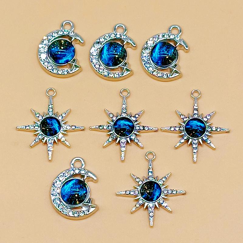 5 szt. Zawieszka Gwieździste Niebo, Zestaw do DIY, Kolczyki, Naszyjnik, Akcesoria do bransoletki, Kreatywny ręcznie robiony pakiet materiałów do biżuterii.