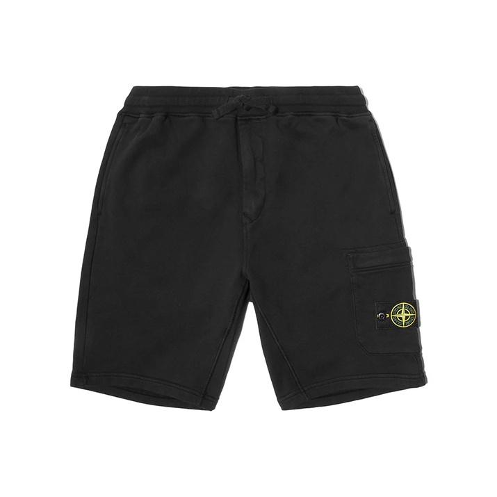 Stone Island Klassiek Logo Effen Kleur Sport Casual Shorts Lente Zomer Heren shorts Zwart 721564651-V0029 XL