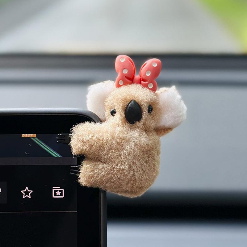 

Плюшевая милая коала-кукла, украшение для салона автомобиля, зеркало заднего вида, экран управления, декор, солнцезащитный козырек, зажим для карт, подарок коричневый