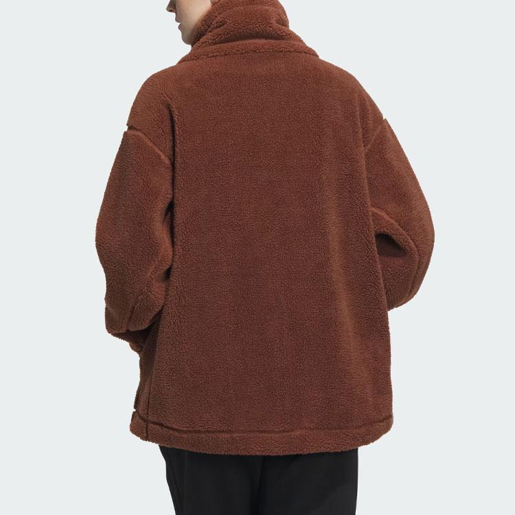 Adidas Lounge Fleece Jacket Women Outerwear Brown IP7058