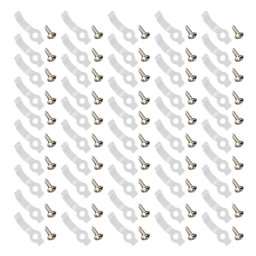 50Pcs Mounting Clips Holder Rugged Easily Use Portable Light Clips Holder with Screws for LED Light Family Parties