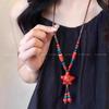 Bohemian Ceramic Necklace: Vintage Ethnic Long Sweater Chain & Zen Choker