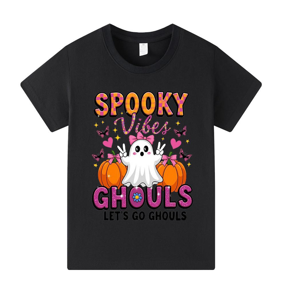 Kid Boys Girls Halloween Pumpkin Ghost Lovely T-shirt