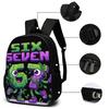 3PCS Numbered 6&7 Pattern Backpack Set | The Perfect Choice for School & Travel