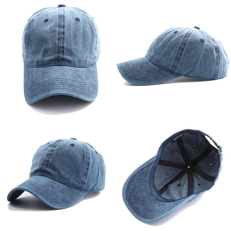 1 Stück gewaschene Baumwolle Sommer Baseballkappe Sport Herren/Damen Verstellbare Sonnenhüte Erwachsene Einfarbig