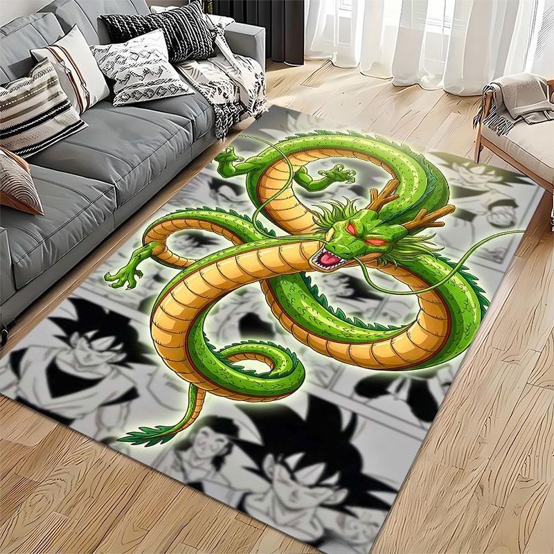 Green Dragon with Anime Style suitable as a non-slip mat for the living room or bedroom sofa
