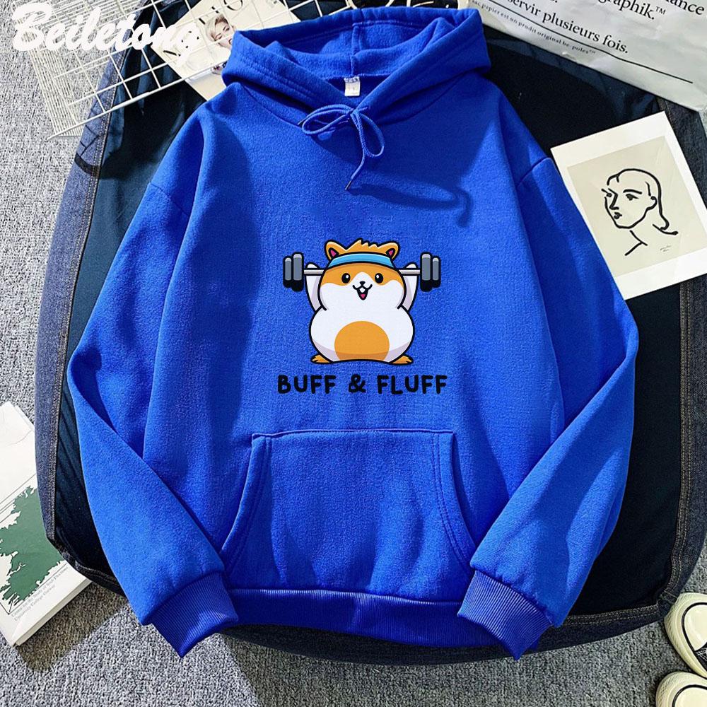 Hamster Print Hoodies Spring Autumn Kawaii Graphic Sweatshirts Harajuku Men's Clothing Oversized Woman Cartoon Sweatshirt