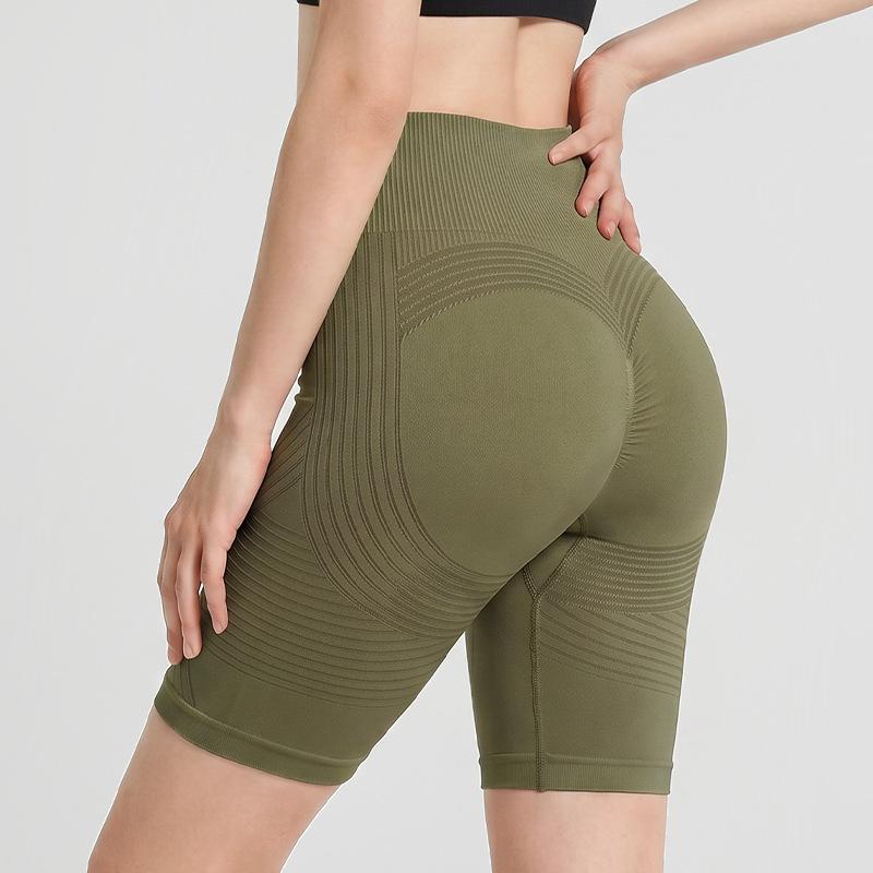 No Embarrassment Line Sports Shorts Women's Five-Point Pants Skinny High Waist Hip Lifting Fitness Pants Seamless Peach Hip Yoga Pants