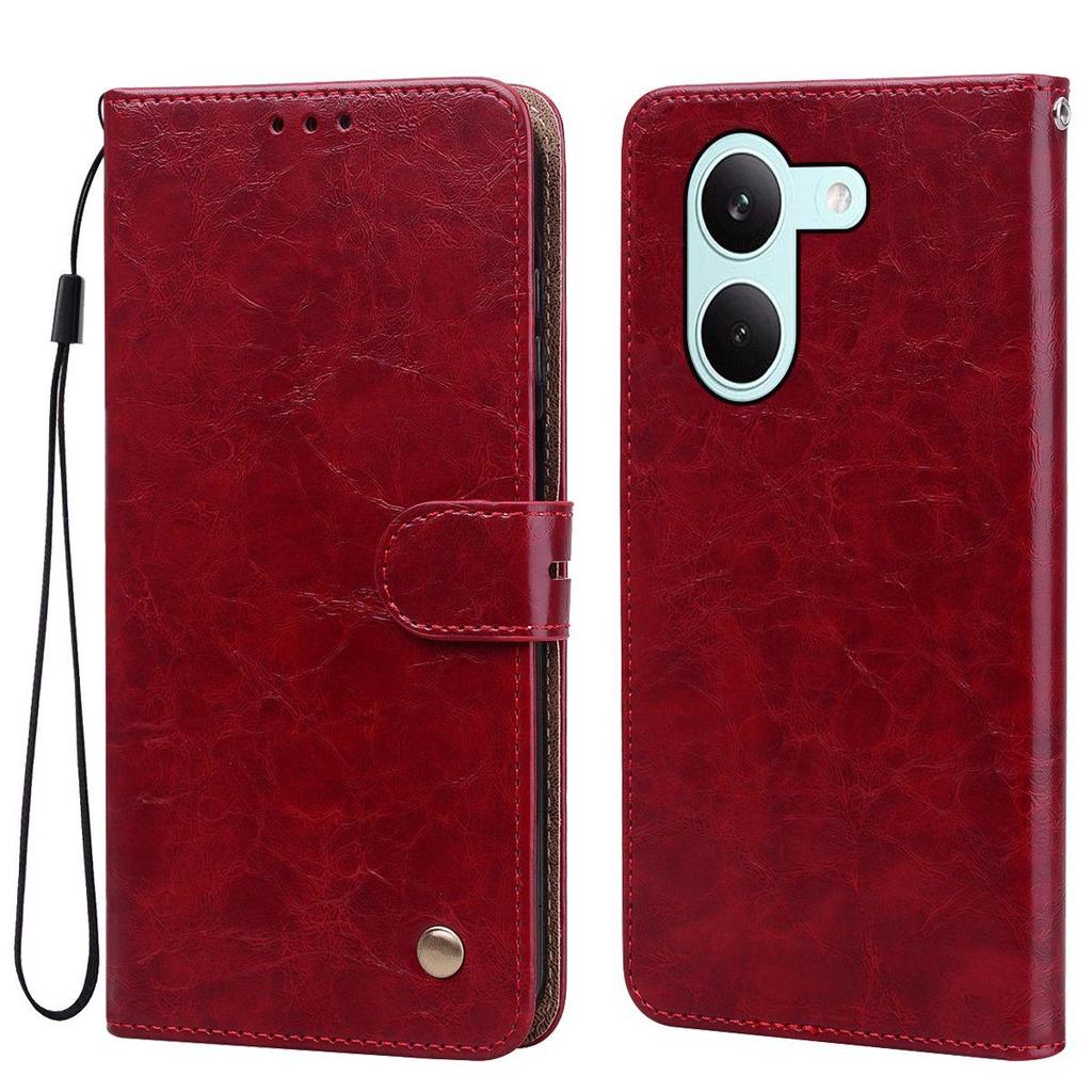 Vintage Crazy Horse Texture PU Leather Flip Wallet Phone Case for Xiaomi POCO X8 Pro Card Holder Kickstand Shockproof Protective Cover