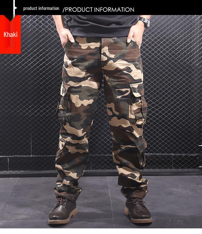 

Men s Plus Size Camo Cargo Pants - Loose Fit, Multi-Pocket, Sport Casual, Wear-Resistant, Spring/Autumn. 36