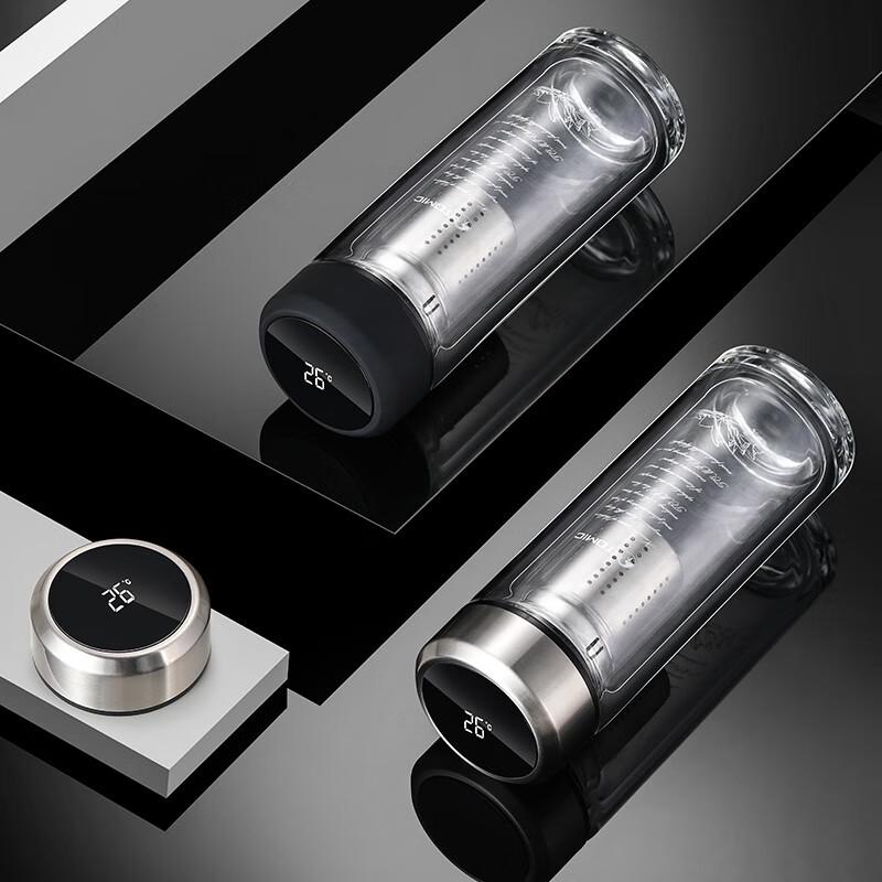 Temec Smart Double-Layer Tea Separation Glass Cup