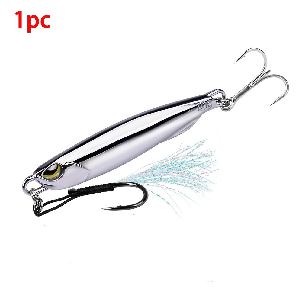 

1PC Electroplated Iron Road Metal Fishing Bait Portable Lure with Sharp Hoop Tip Spinning Tackle Tool Weights 20g 30g 40g 60g 10g