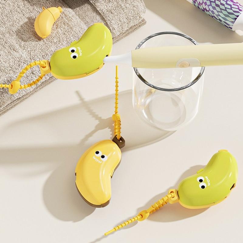 Cute Banana Design Toothbrush Head Protector Portable Hygienes Case For Home Travel Essential Safe Nontoxic Plastic