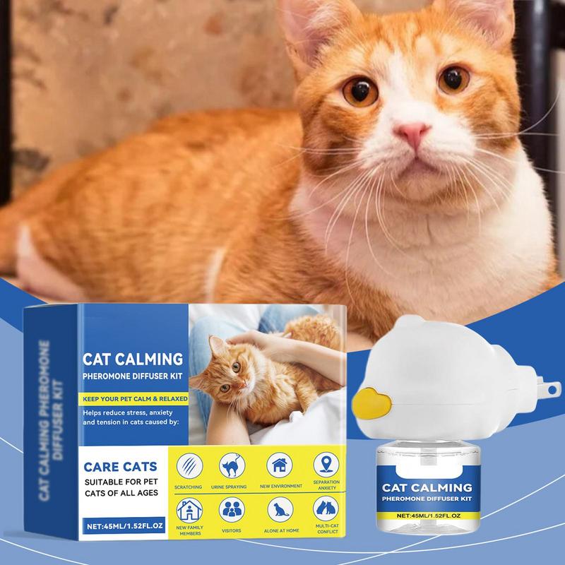 45ml Cat Calming Diffuser Cat Emotion Diffuser Long Lasting Pheromone Plug-in Relaxants Cat Calm Relaxing Reduce Fighting