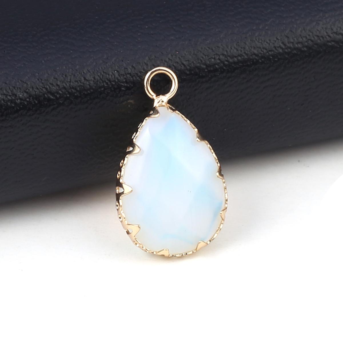 

2 шт., небольшой кулон из натурального камня, граненый кулон в форме капли для изготовления ювелирных изделий, ожерелье, серьги, аксессуар для браслета 2Pcs/Opal