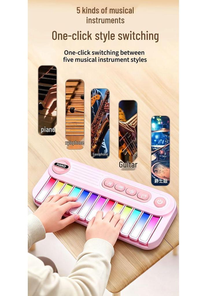 Rainbow Mini Rabbit Electronic Keyboard - Beginner's Musical Toy for Children