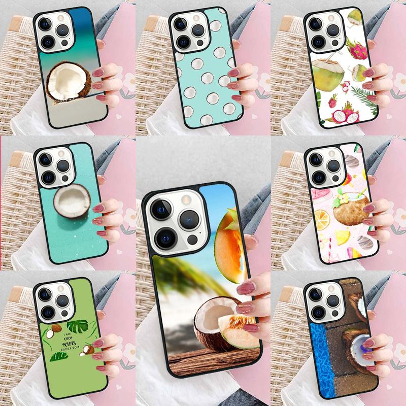 Sommer Frucht Kokosnuss am Strand Handyhülle Für iPhone 17 Air 15 16e 14 13 Pro Max Hülle 12 11 Pro Max PLUS cover