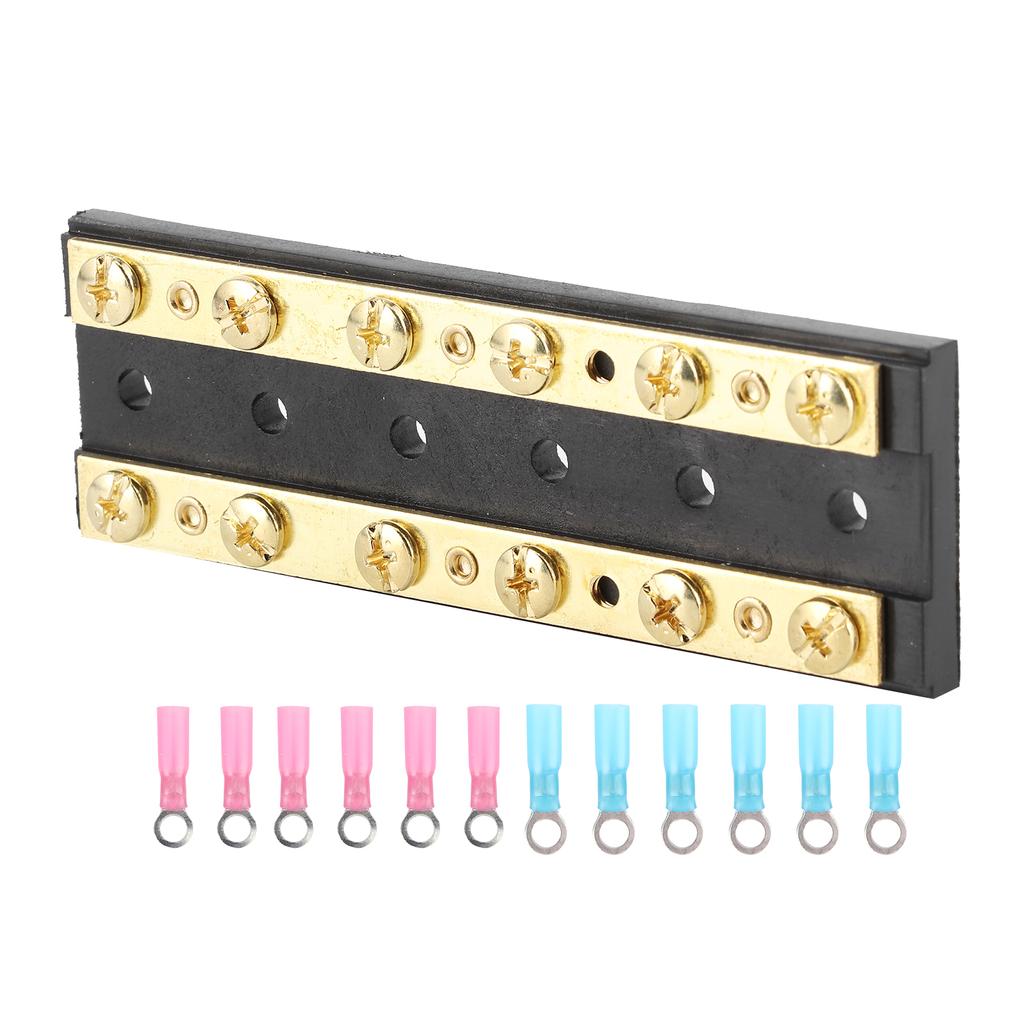 60A Dual Row Independent Busbar with Heat Shrinkable Tube Terminal for Truck Car Yacht Ship6 Position Terminal