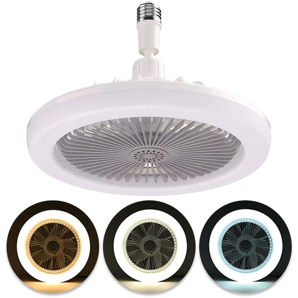 2 In 1 Silent Ceiling Fan Light 3 Gears Electric Cordless Fan with Remote Control Dimming Three Color Light for Living Room