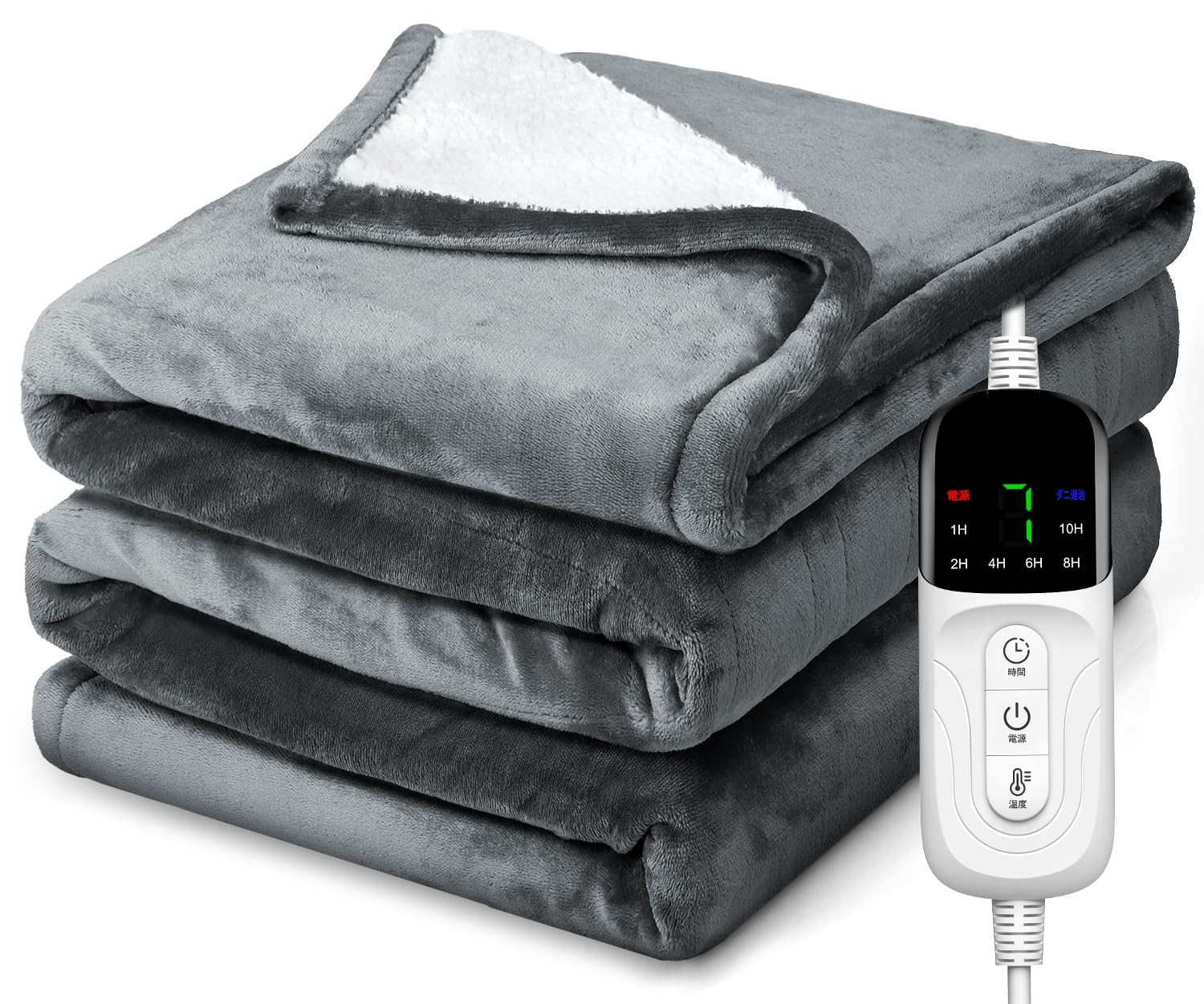 

Электрическое можно использовать как плед или 188x130 см размер фланелевое электрическое электрическое для коленей постоянная температура пылевой клещ 7 температур 6 автоматическая защита от перегрева серый