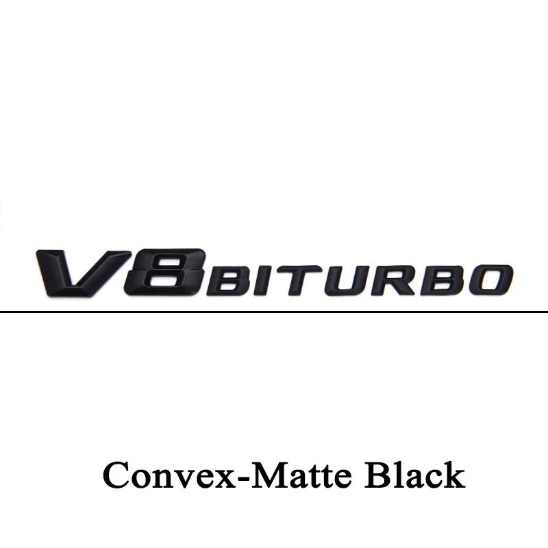 3D ABS Chrome Black Logo V8 BITURBO Emblem Car Fender Badge For C63 G63 E63 S63 Accessories