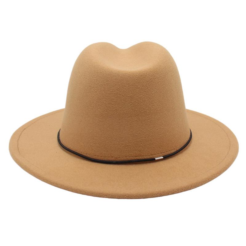 Top Hat Wool Felt Hat Men'S And Women'S Wool Hat Jazz Hat Flat Edge Sun Hat Tide