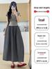 Women's Plus Size Quick-Dry Floral A-Line Midi Skirt - Trendy Summer Workwear 2026 Collection (Pumpkin)