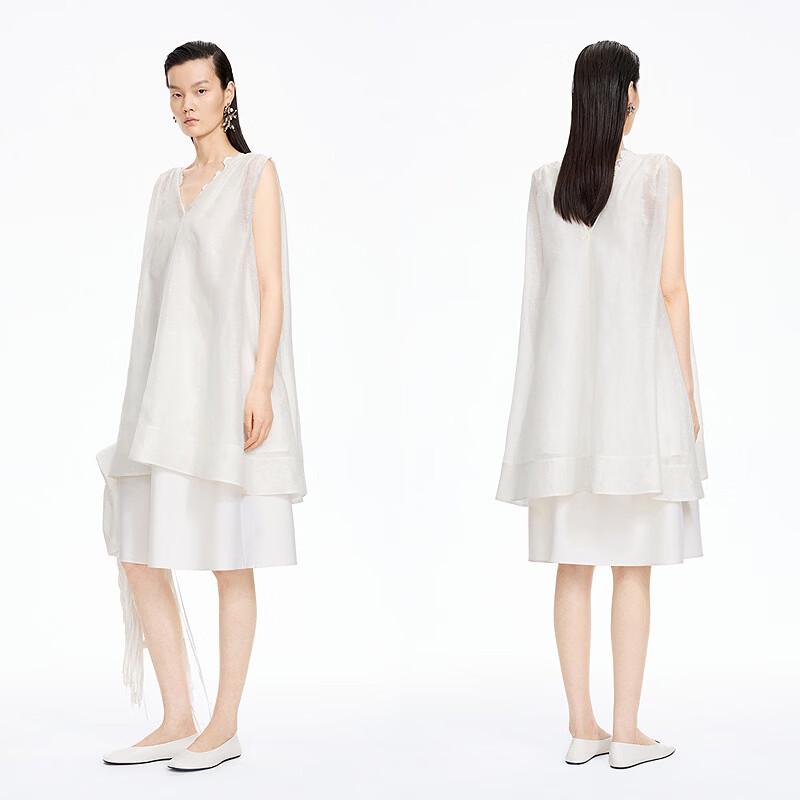 JNBY Summer Linen Blend Sleeveless V-Neck Dress