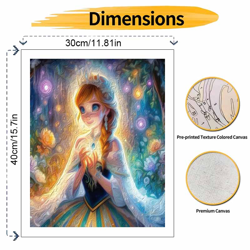 Disney Oil Paint Hand Painting Kit Magic Princess Decoration Classic Style Home Decor Elegant Fantasy Art Gift Canvas Wall Painting