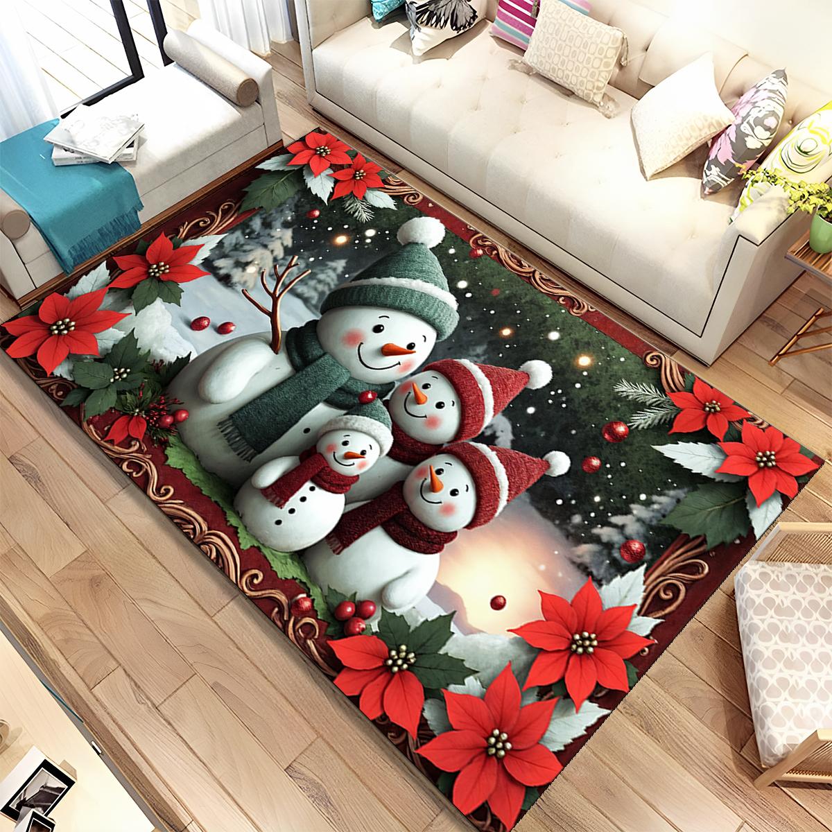 

Cute Santa Claus Merry Christmas Tree Cartoon Festival Gift Carpet Rug for Living Room Bedroom Home Sofa Decoration,Non-slip 40x60cm( 15x23in )