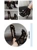 Schwarze Mesh-Wildleder Riemchen-High Heels - Elegante Übergröße Mode für Damen