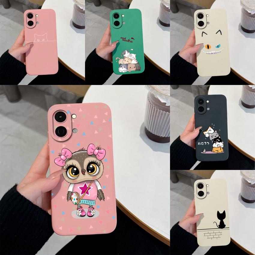 For Tecno Spark Go 3 2 1S Case Spark 30 40 40C Cover Pova 7 Pro Neo Ultra Phone Bags Cute Owl Cat Soft Liquid Silicone Anti Drop Shell For Tecno Cases
