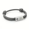 Bracciale Diabete di Tipo 2 Acciaio Inossidabile Barra Incisa Corda di Nylon Intrecciata Doppia per Uomo Donna