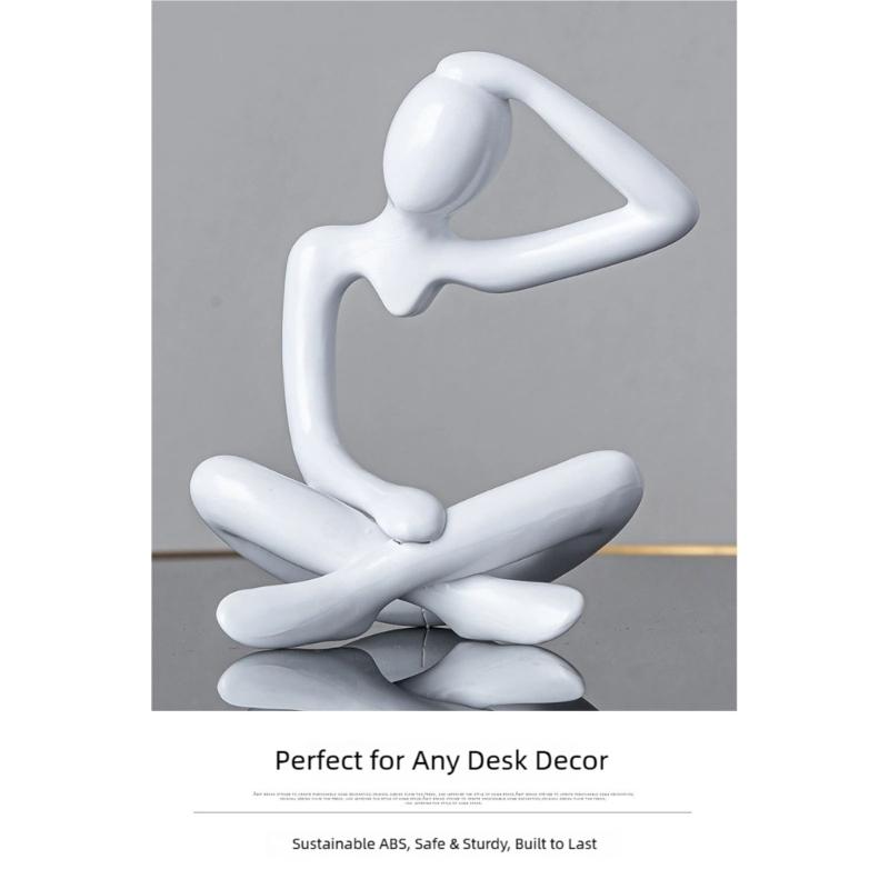Abstract Thinker Figurine Sculpture Modern Art Homes Decors Plastic Statue for Living Room or Office Bookshelf Display