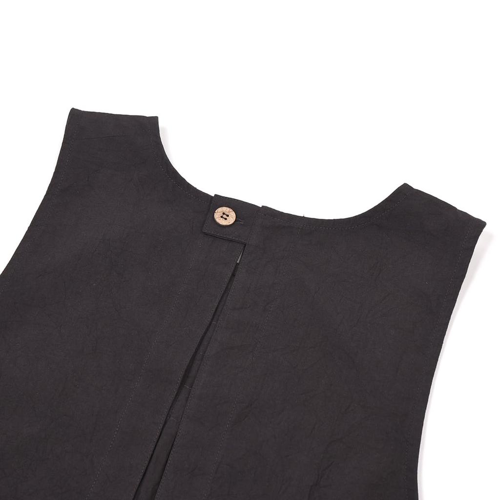 Sewing Washer Pintuck [Kusuguru Japan] Apron, Apron, K103-21, Sumikuro, M-L