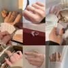 Design Sinn Trendige Mode Persönlichkeit Leichter Luxus Nische Geometrisch Offener Ring Set Zeigefinger Kleiner Finger Ring