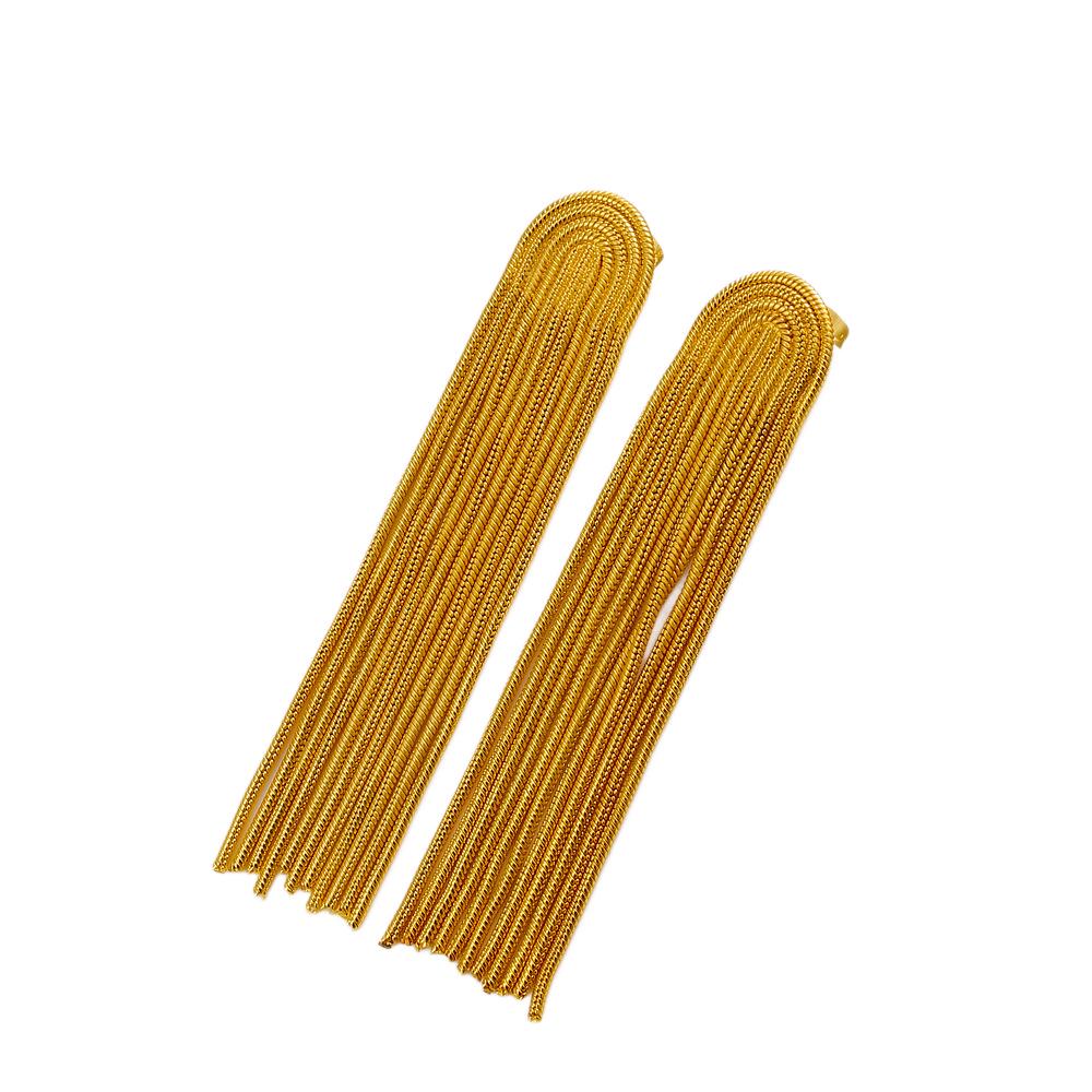 Mei Shi Duo European 18K Gold Tassel Earrings, Stainless Titanium Steel, Fashionable Long Dangle Accessories for Women