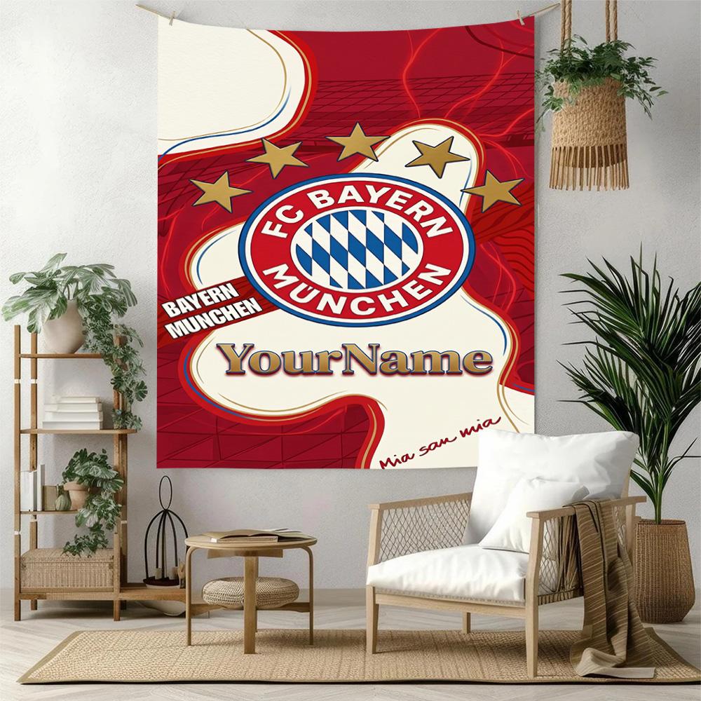 Fc Bayern Mnchen Custom Your Name Wall Decor Tapestry Art For Pet Memorial Birthdaywedding Party Backdrop Family Gift