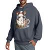 Men's Hooded Sweatshirt, Contrasting Color Sweatshirt, Sports   Casual Jacket