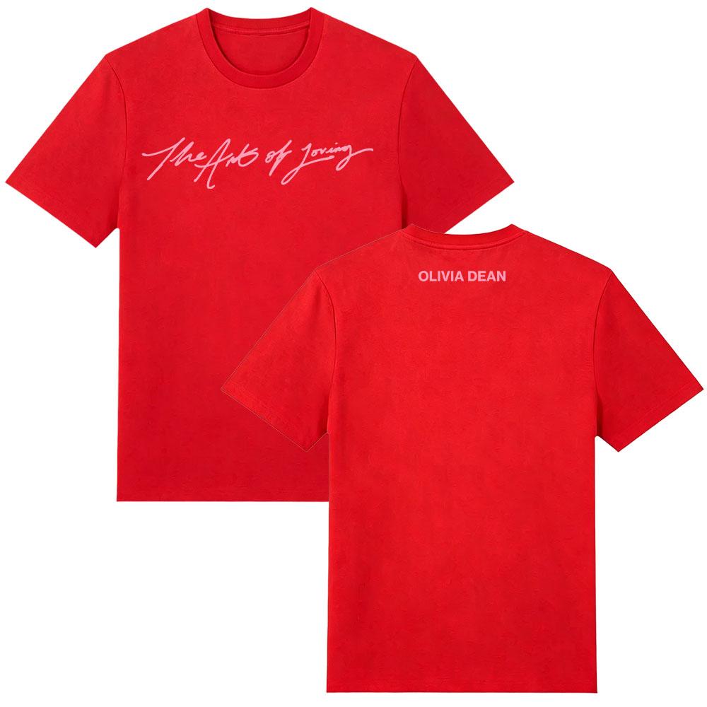 The Art of Loving Script Tee Olivia Dean High Quality Cotton T Shirts Summer Comfort O-neck Short Sleeve Women Men Y2K T-shirts
