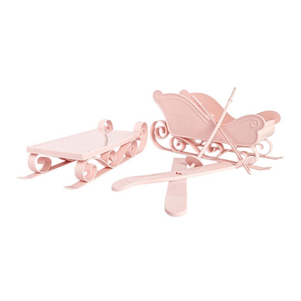 4pcs/set Removable Xmas Santa Sleigh Statue Plastic Christmas Scooter Ornament  Fairy Garden