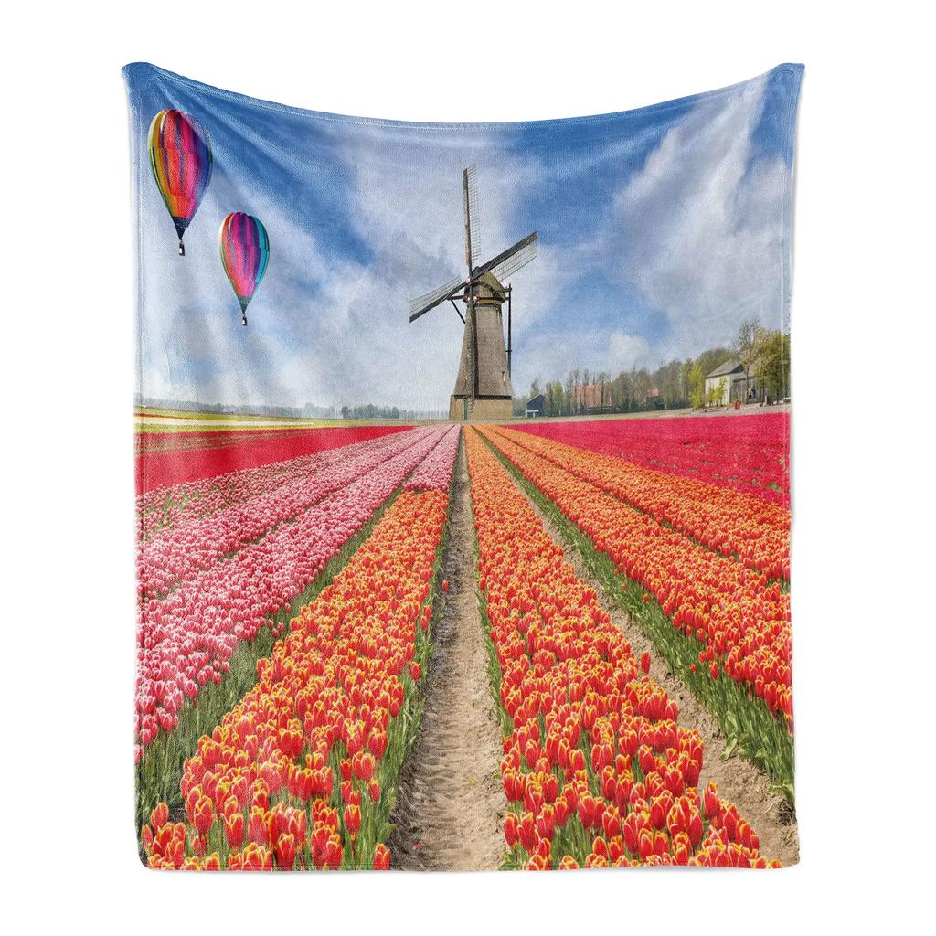 Landscape Throw Blanket, Grand Teton National Park Snowy Peak Mountains Nature Scene Picture Soft Flannel Blanket for Adult Gift
