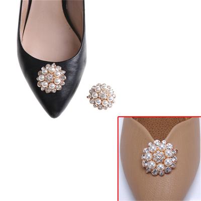 1Pc Shoe Clips Faux Pearl  Metal Bridal Prom Shoes Buckle Decoration