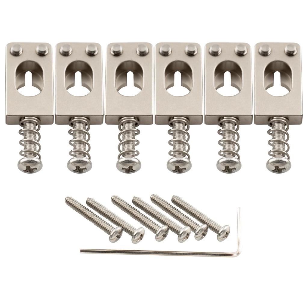 Musiclily Ultra 10.5mm Style Tremolo Bridge Saddles for Stratocaster Electric Guitars, Nickel (Set of 6)