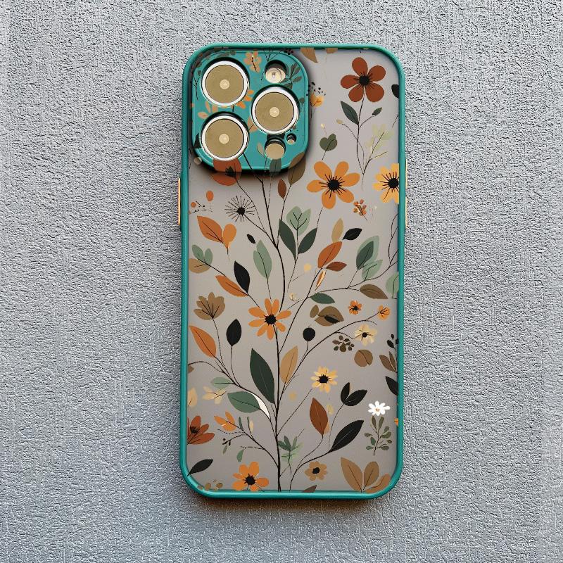 Winter Branches Leaves Flowers Phone Case For iPhone 16 15 14 Plus Pro Max 13 12 Mini 11 Pro Max X XS XR Shockproof Bumper Cover