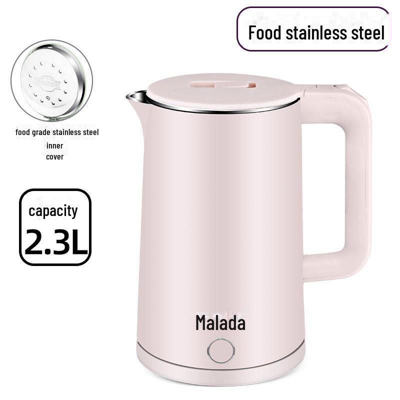 Wanlida 2,3 l Wasserkocher aus Edelstahl, doppelschichtiger Verbrühschutz, automatische Abschaltung