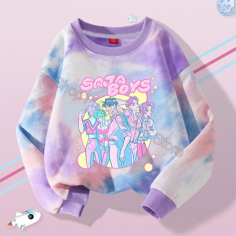 New K Pop Demon Hunters Kids Hoodie Sweatshirt Kawaii Cartoon Printed Tops Boys Autumn Long Sleeves Baby Girl Winter Clothes