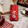 C-Christmas C-Cartoon Santa Silicone  Phone Case For Samsung S 25,24,23,22,30,21,10,9,Ultra,Plus,Lite,FE,4,5 G Soft Black Case